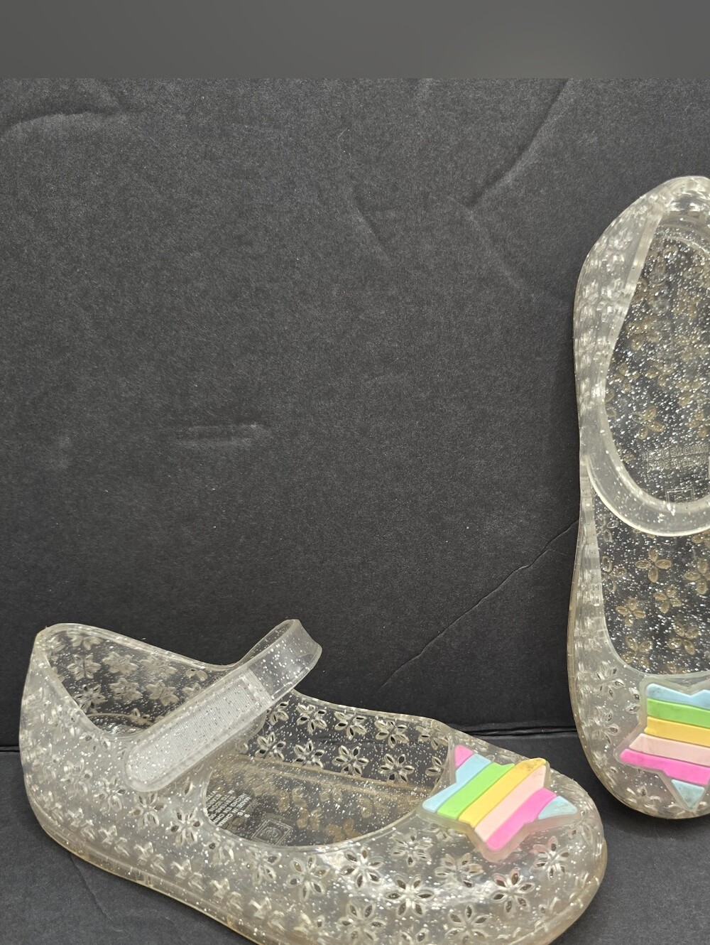 Old Navy Toddler Girls Jelly Shoes Clear Star Sandals Size 9 Slip On Summer Shoe